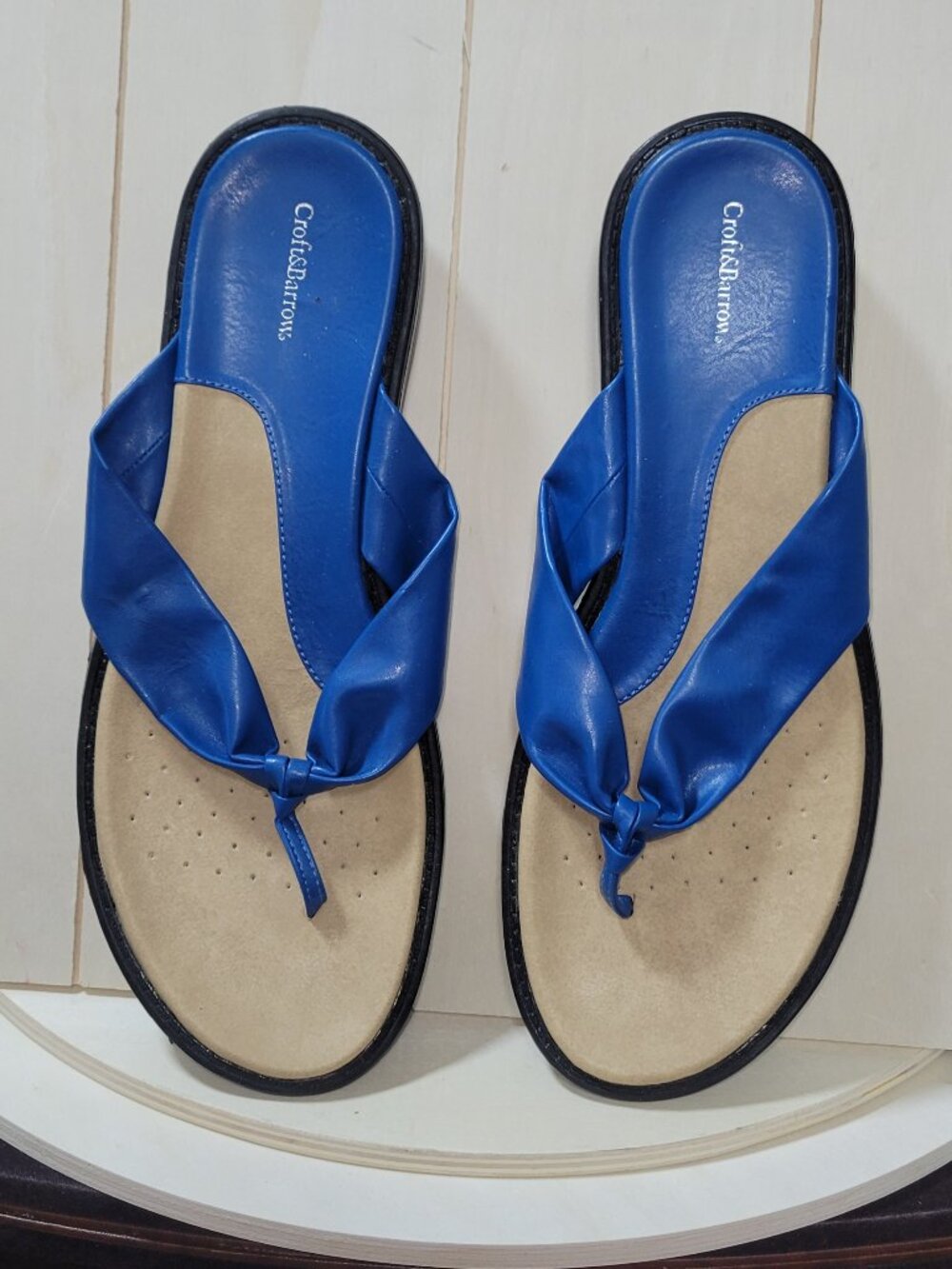 Croft & Barrow Medium Blue Thong Sandals [Item #SST06]
